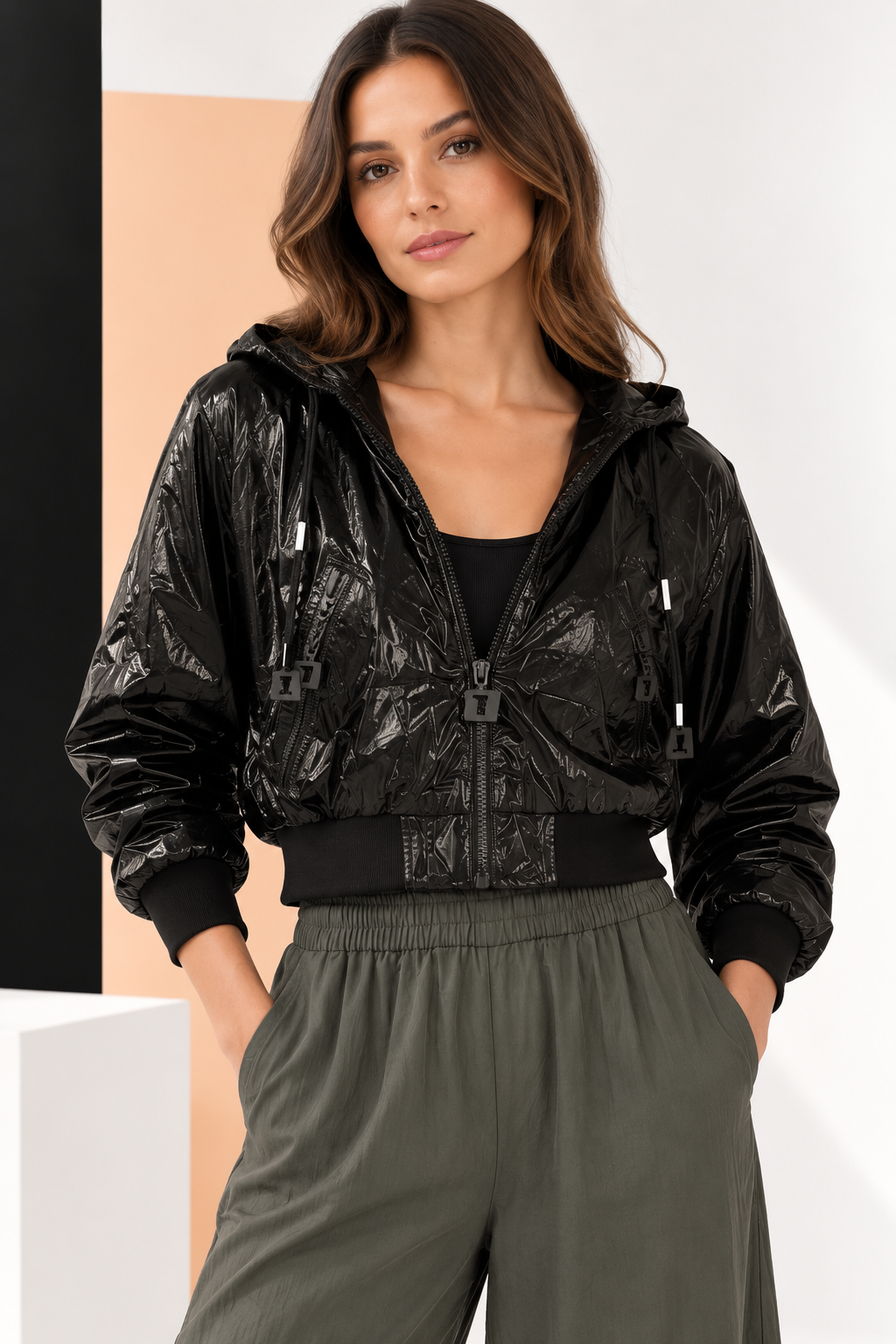 Campera Corta Engomada