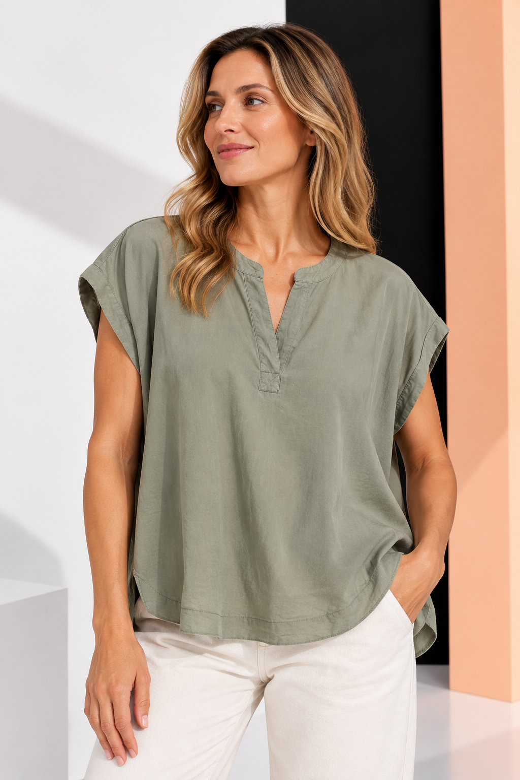 Blusa Fluida Verde Salvia